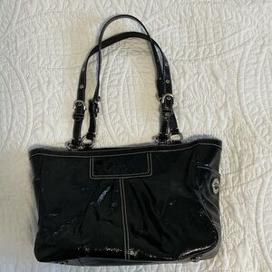 Coach Glossy Black Shoulder Bag. Medium size. In great condition.